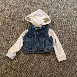 Tucker + Tate Blue Denim Jacket with Cream Hood